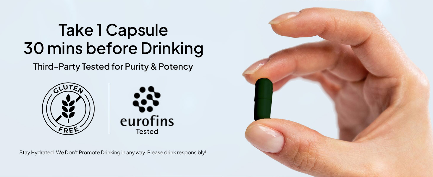Miduty Party Detox to Party Smart & Anti - Hangover For Better Morning & Night | Supports Liver | Safe, Effective & Clinically Tested by International Lab - 5 Capsules