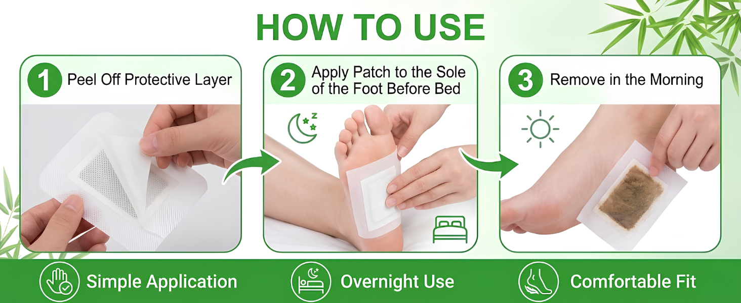Foot patch Herbal And Gentle Ingredient Detox Foot Pads (20 Pieces-10 Pair), Natural Ingredients for Sleep Aid, Pain Relief, Toxin Removal with Bamboo Vinegar and Acupoint Micro-Massage Technology (Kinoki Foot Patches, Pack Of 2)
