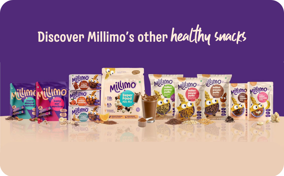 Millimo Kids Nutribar – Choco Almond, 150g | Natural Protein & Fibre from Real Ingredients | Dates, Almonds & Cashews | No Refined Sugar