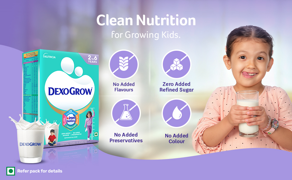 Nutritious Milk Drink for 2-6 year Old Kids with IRON BIOTICS, Zero Added Sucrose - 400g BIB (Pack of 2), Powder