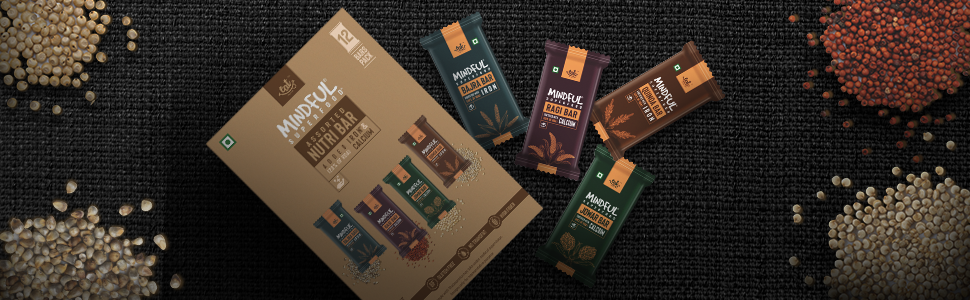 Eat Anytime Multigrain Millet Energy Chocolates, 12 Bars | High Protein, High Fiber, No Added Sugar | Gluten Free Granola Bars with Jowar, Bajra, Dark Chocolate | Healthy Snack (300g)