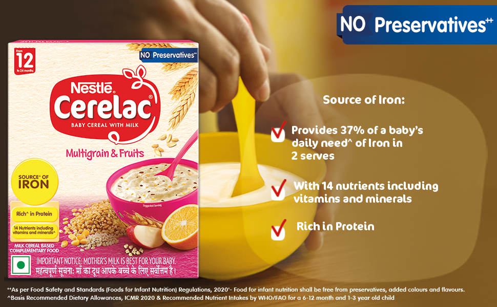 Nestlé CERELAC Baby Cereal, Multigrain & Fruits, STG-4, 300g