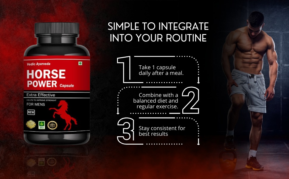 Instant Effective Horse Power Capsule - Advanced Formula - Enriched with Ayurvedic Herbs for Long Lasting Result