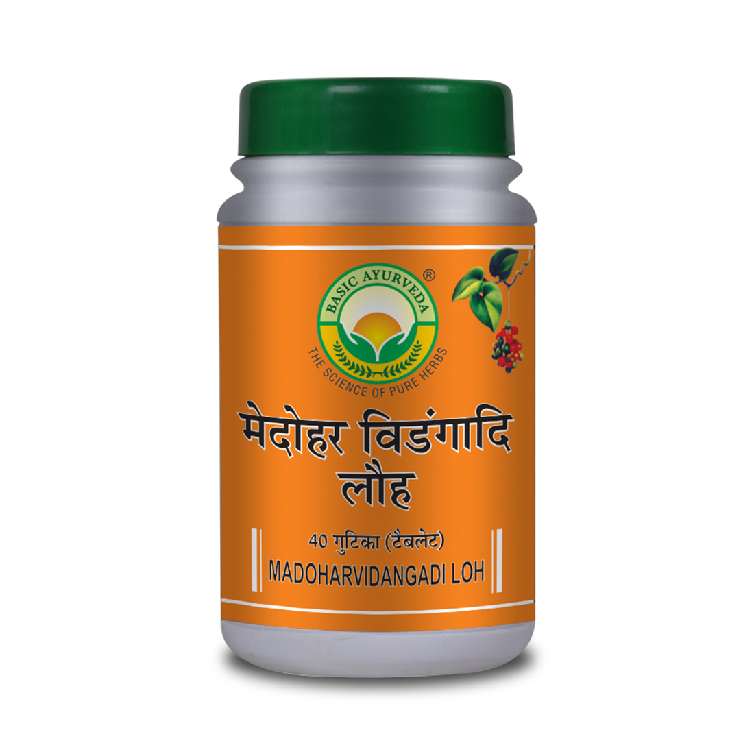 Basic Ayurveda Medoharvidangadi Loh Tablets - Pack of 3 (40 Tablets Each) | Ayurvedic Supplement for Metabolism Support | Traditional Herbal Formula for Men & Women