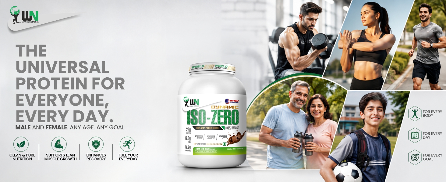 Dynamic ISO-Zero Whey Protein Isolate Powder | 29g Protein, 6.6g BCAA, 5.2g Glutamine | Zero Carb, Zero Sugar | Lean Muscle Building & Post Workout Recovery | Cookies Cream - 1Kg