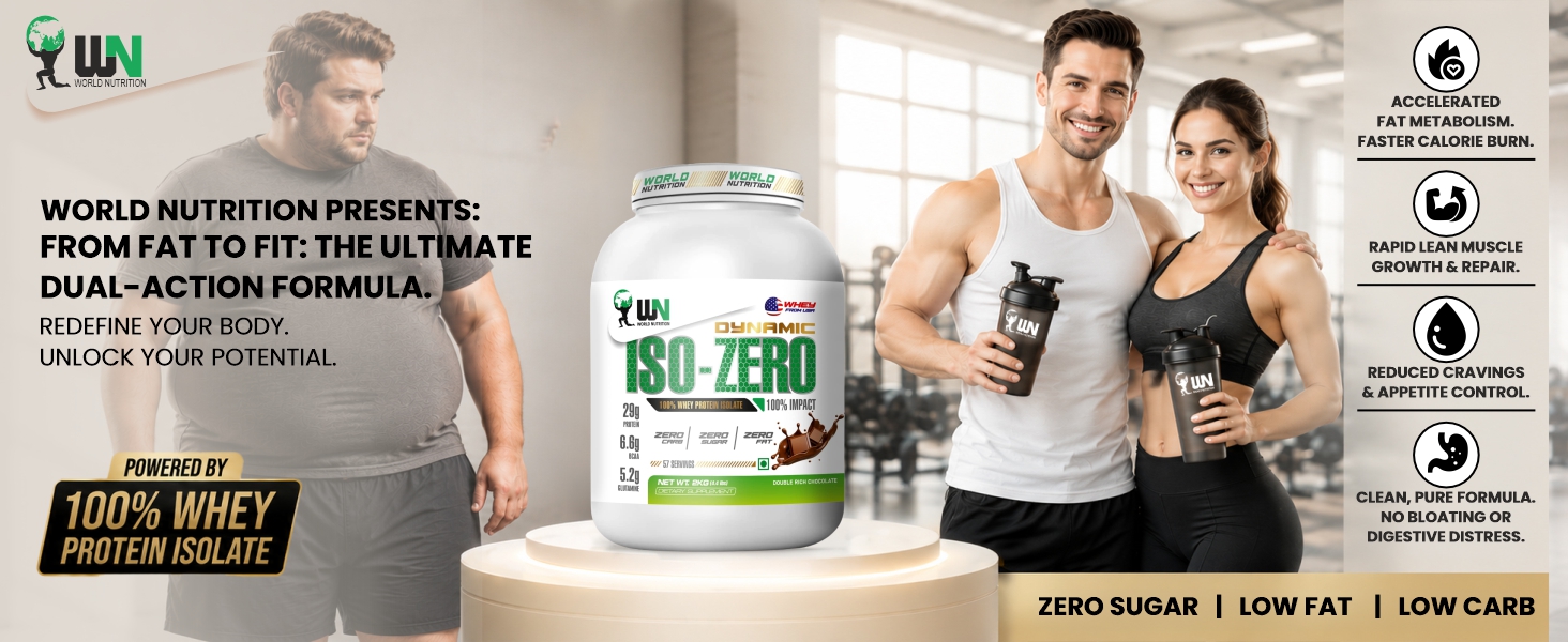 Dynamic ISO-Zero Whey Protein Isolate Powder | 29g Protein, 6.6g BCAA, 5.2g Glutamine | Zero Carb, Zero Sugar | Lean Muscle Building & Post Workout Recovery | Cookies Cream - 1Kg