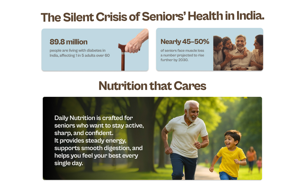 Origin Nutrition Senior Elder Adult Care Plant Based Protein Powder | Diabetic Friendly | Specialty for Healthy Ageing | 20 Vitamins & Minerals | 5 Superfoods Ayurvedic Herbs | Easy to Digest | No Preservatives | Vanilla, 300g