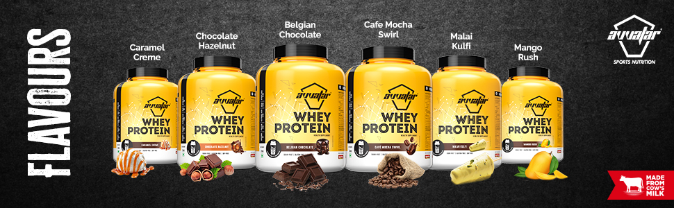 avvatar WHEY PROTEIN | 1Kg | Malai Kulfi Flavour | 28g Protein | 29 Servings | Isolate & Concentrate Blend