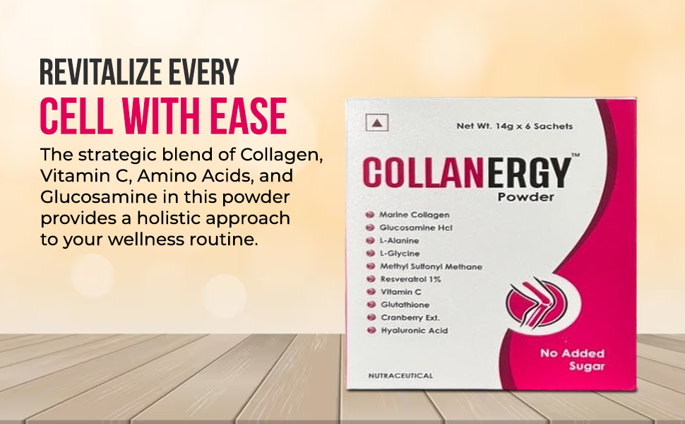 SHUBAN Collanergy® Joint Health Sachets | Marine Collagen 10g + Glucosamine HCl + MSM + Hyaluronic Acid | Knee Pain Relief, Cartilage Support, Flexibility & Mobility | Advanced 10-in-1 Formula