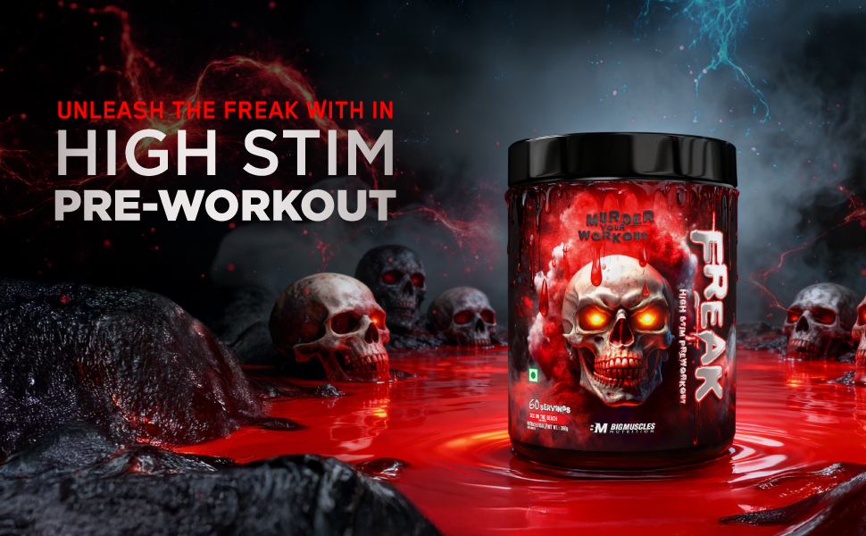Bigmuscles Nutrition Freak Pre-Workout [100g, Sex on the Beach] | Increased Energy, Strength, Mental Focus & Powerfull Pumps | 17 Servings