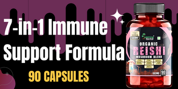 Humming Herbs Reishi Mushroom supplement Reishi, Chaga, Turkey Tail, Maitake, Shiitake, Enoki, and Agaricus| 7in1 Immune Support Formula, 5480mg eqv - 90 cap