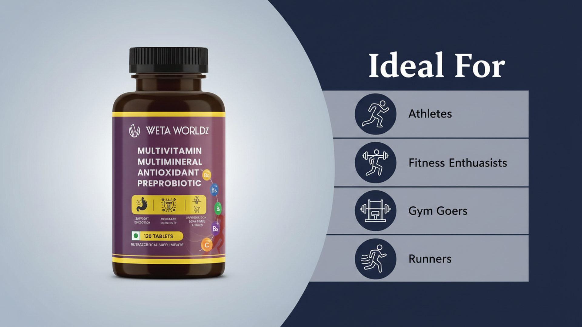 Veg Multivitamin Tablets for Men & Women, 120 Tablet
