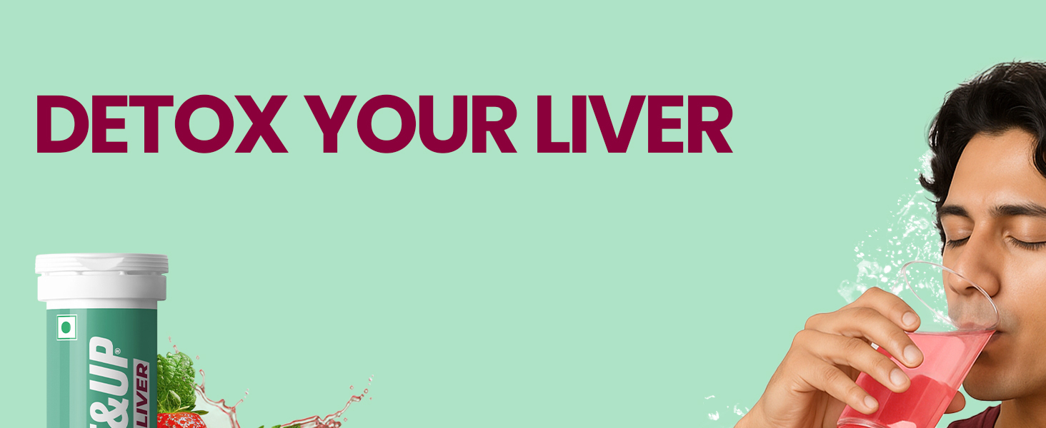 Fast&Up Liver Detox - Daily Liver Cleanser Drink | Milk Thistle + NAC | Helps Improve Digestion & Reduces Load on Liver - 20 Tablets - Mixed Berry Flavour