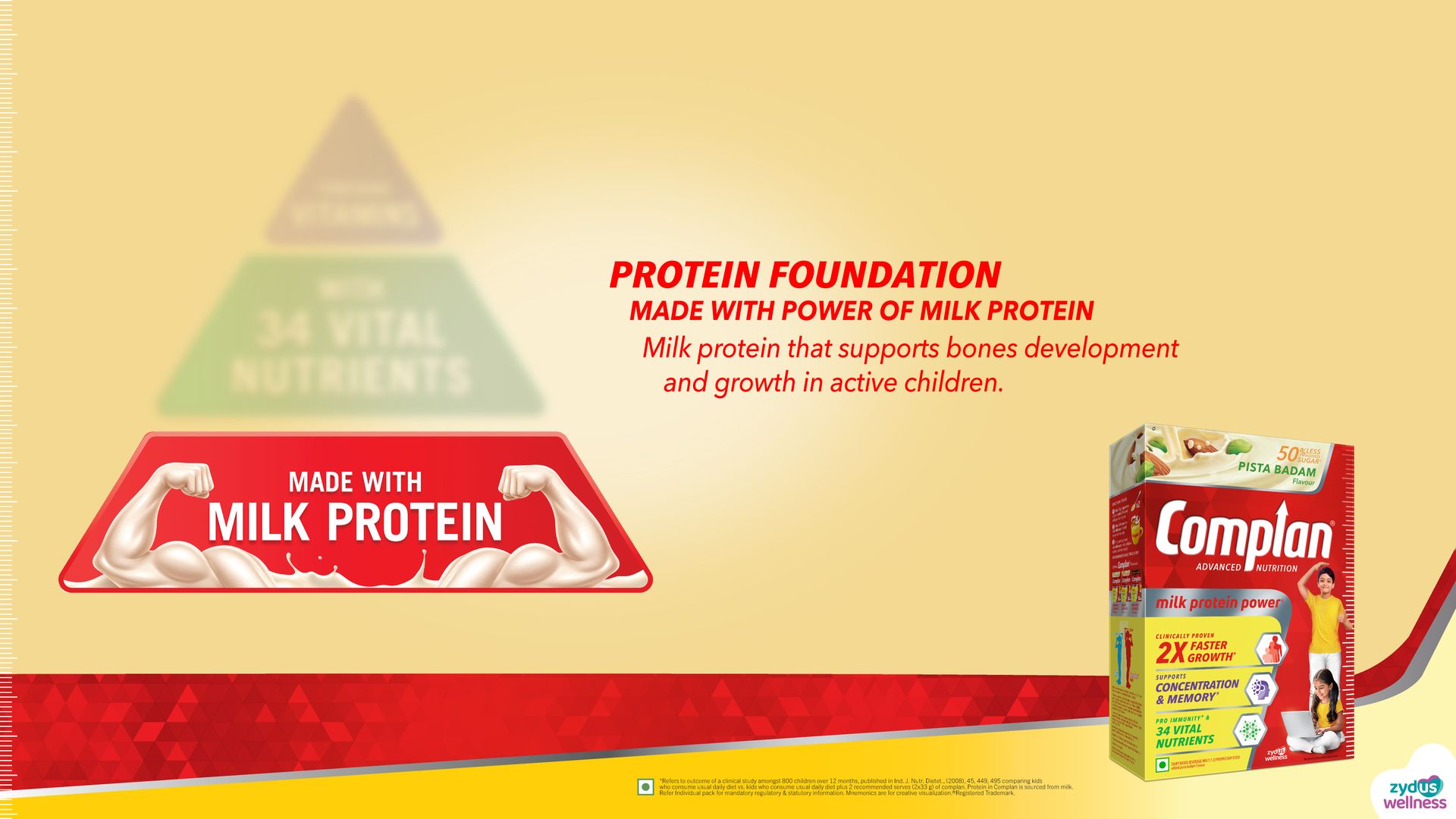 Complan Nutrition Drink Powder for Children, Pista Badam Flavour, 500 g Carton | Nutrition drink for kids with protein & 34 vital nutrients
