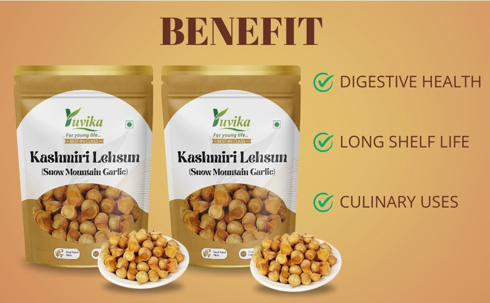 Yuvika Kashmiri Lehsun - Snow Mountain Garlic - Allium sativum - Lesun 400 Grams