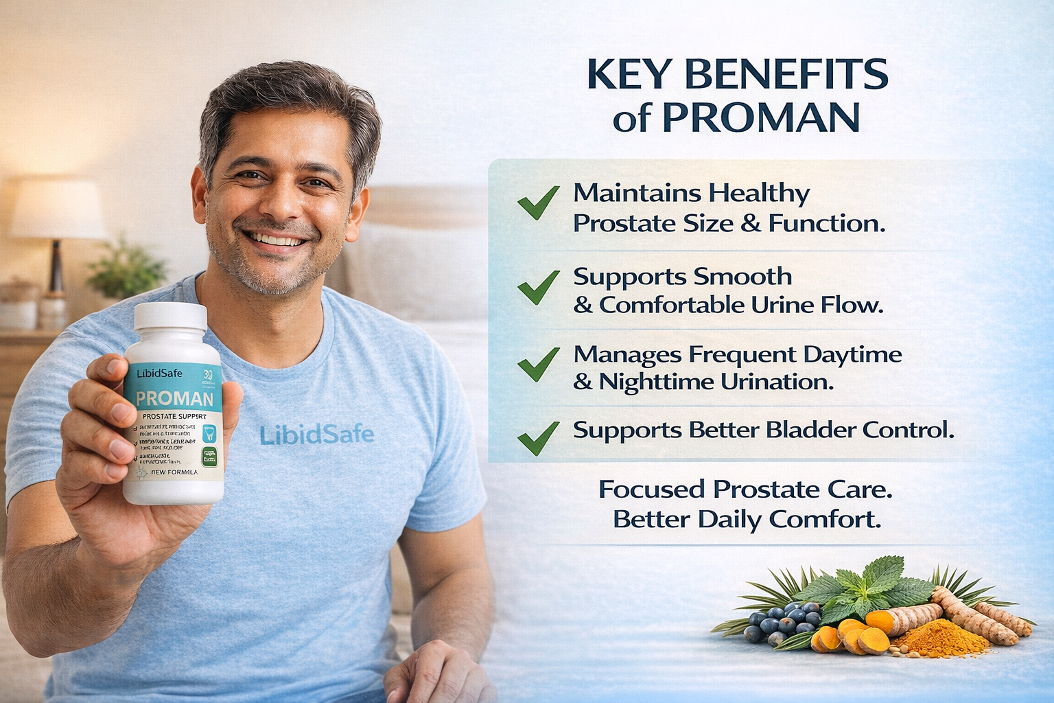 Proman Capsule for Men | Advanced Prostate Support Formula | Ayurvedic Prostate Wellness Supplement for 40+ Men | Get Relief from Frequent urination at night | 30 Capsules (Pack of 1)
