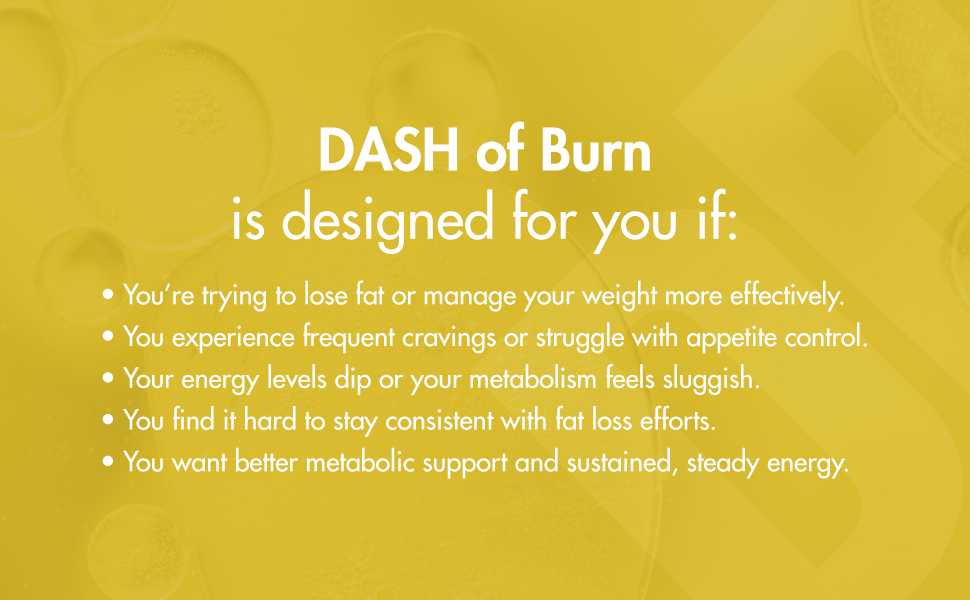 DASH OF BURN Metabolism Support Shots | Supports Fat Burning, Craving Control & Weight Management | L-Carnitine, Green Coffee, Inulin | Pack Of 30 (30x60 ML) Wellness Shots
