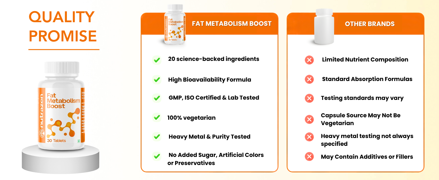 Fat Metabolism Boost - 30 Tablets | 20 Plant Based Ingredients