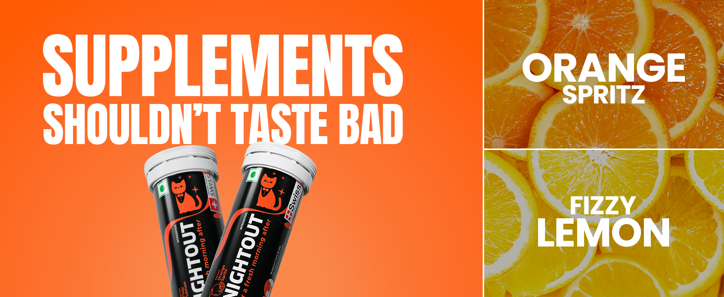 Fast&Up NightOut | 10 Effervescent tabs | Instant Hangover Relief | Helps detoxify liver | Rapid hydration & energy | Helps prevent Hangover | Zero sugar | Fizzy lemon flavour
