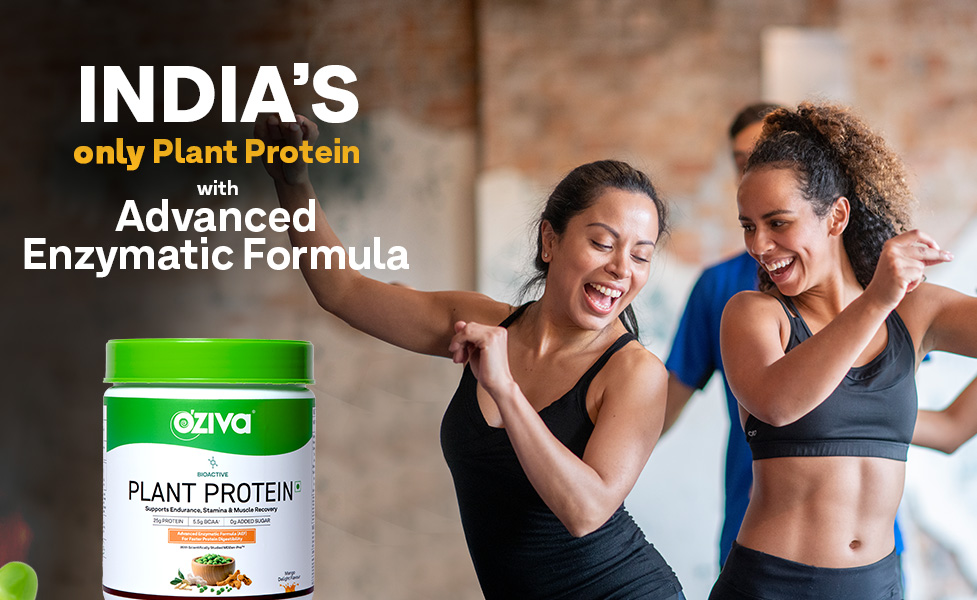 OZiva Bioactive Plant Protein Powder, 5.5g BCAA, Malabar Vanilla, 500g