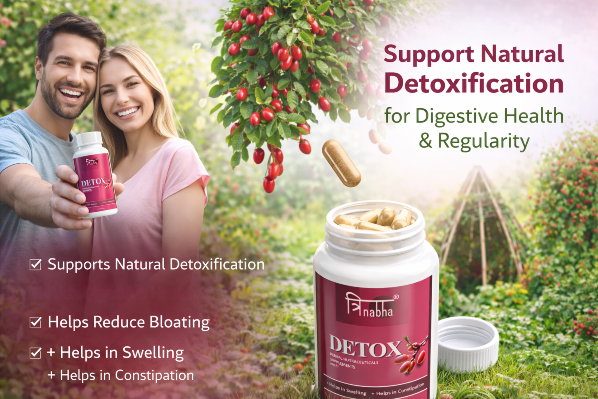 Detox Tablets - 60 Tablets | Herbal Liver Cleanse & Gut Support | Ayurvedic Natural Detox Supplement | Boosts Digestion, Immunity & Energy | Men & Women | Made in India