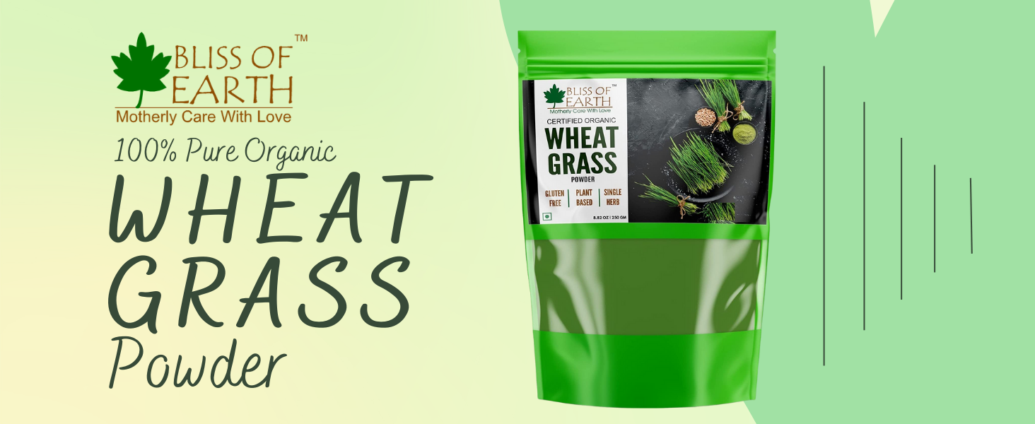 Bliss of Earth Organic Wheatgrass Powder Super Food Dietary Supplement 3X 250 gm