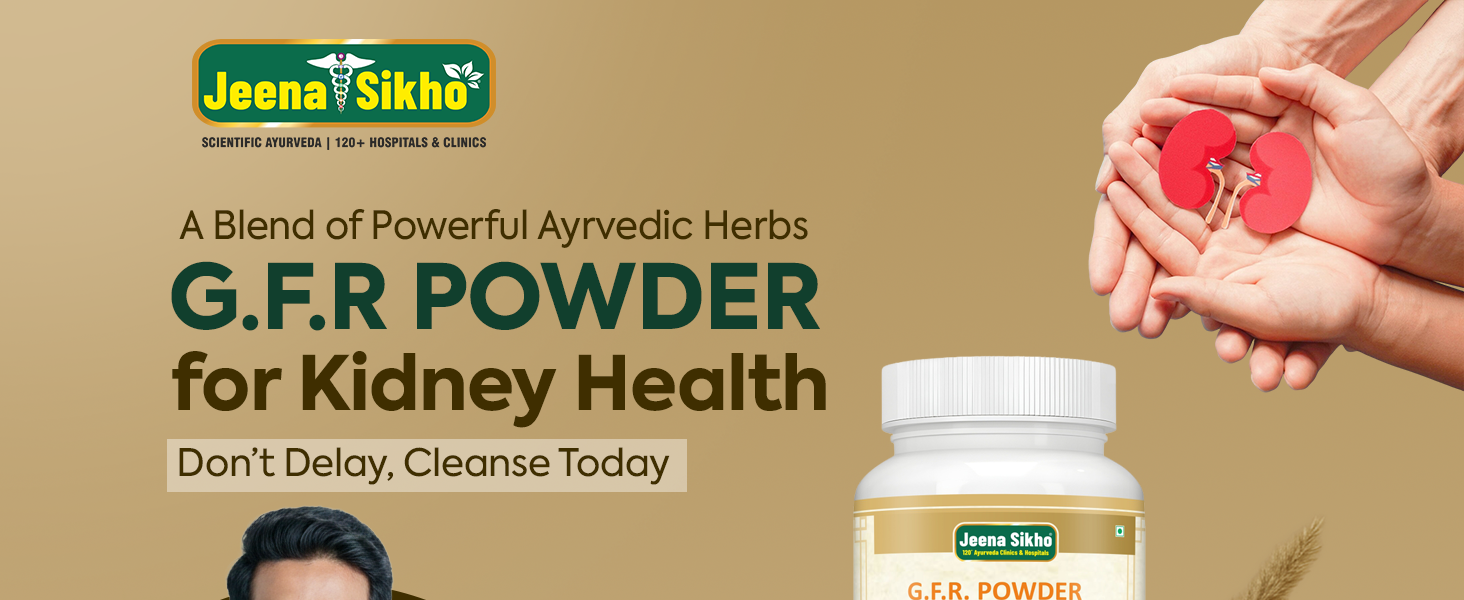Jeena Sikho Gfr/Kidney Care Powder|Herbal Kidney Detox Powder|Naturally Blended With Kasni,Gokhru And Punarnava|Ayurvedic Supplement For Digestion And Wellness,1 Count,100 Grams