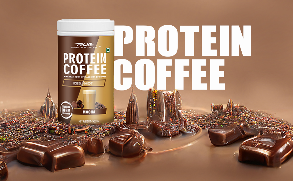 Ripped Up Nutrition Protein Coffee |10g Protein Per Scoop | Versatile Usage - A Pre-Workout or Anytime Meal Replacement Shake| (Caramel, 500gm)