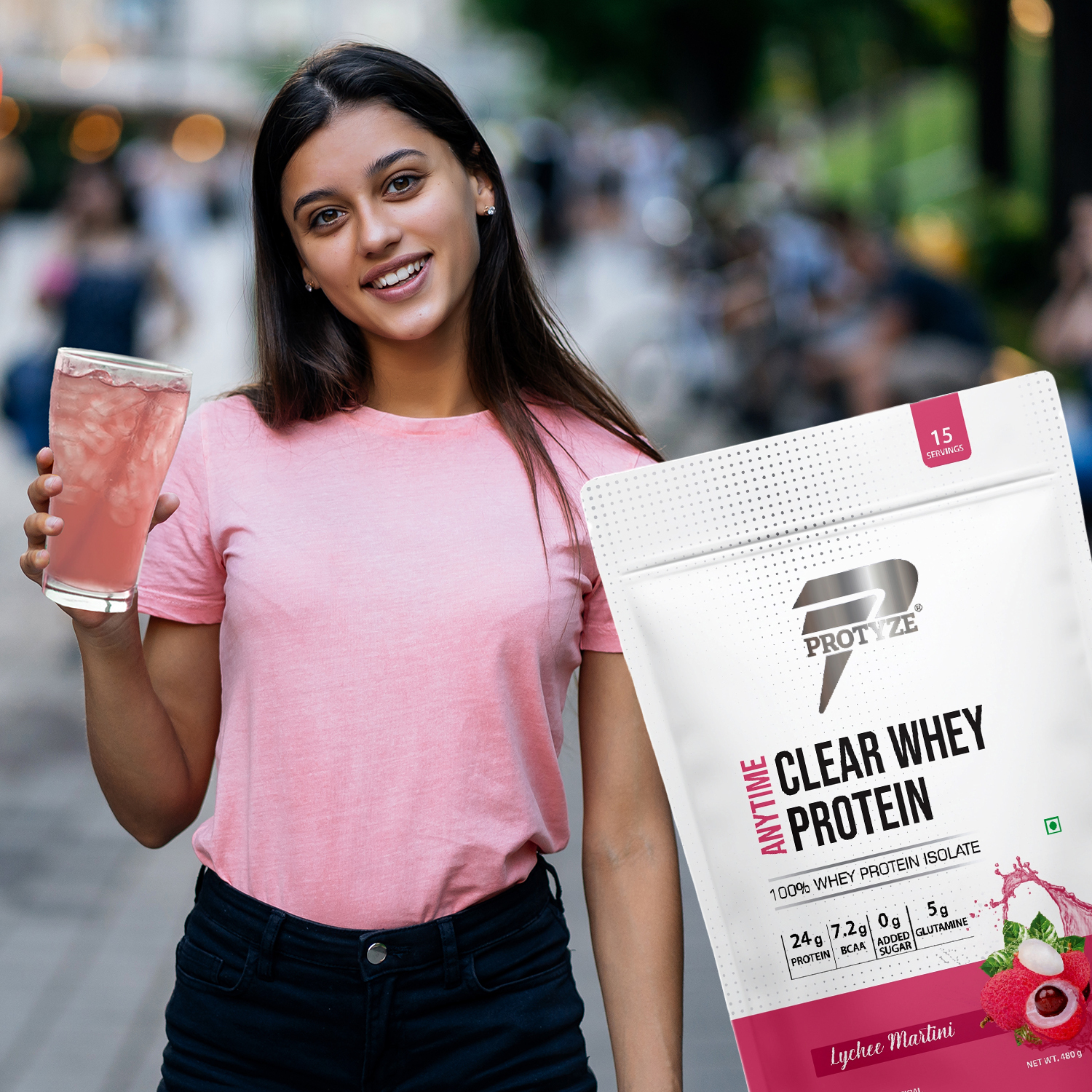 Protyze Anytime Clear Whey Protein Isolate | 24g Protein Per Scoop | Nimbu Pani, 15 Servings | ISO & HACCP Certified | Lean Muscle Growth, Easy Digestion & Refreshing