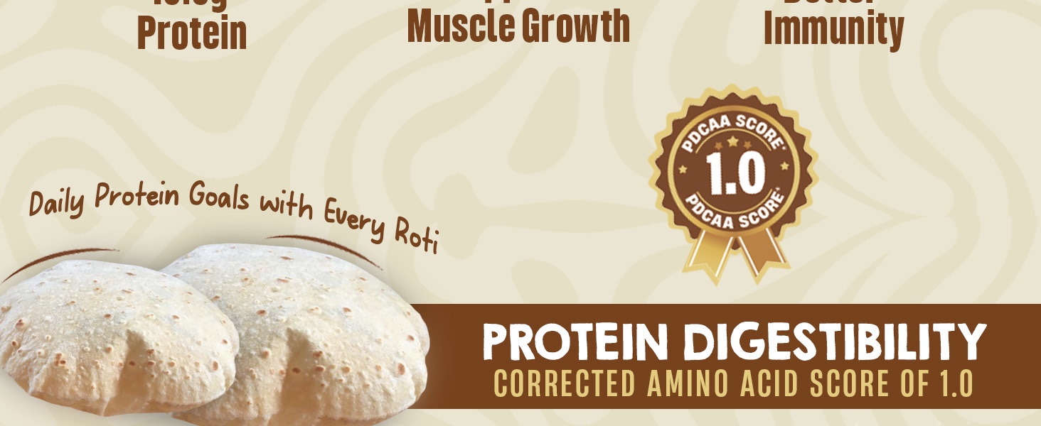 BeastLife High Rich Roti Mix 500 Gram (33 Servings) | 13 Gram Protein | 90% Protein per Scoop | For Muscle Growth, Brain Development & Immune Support | Clean Plant Protein Powder | Ideal for All Ages | Mixed with Roti, Parantha, Dosa, Dal etc