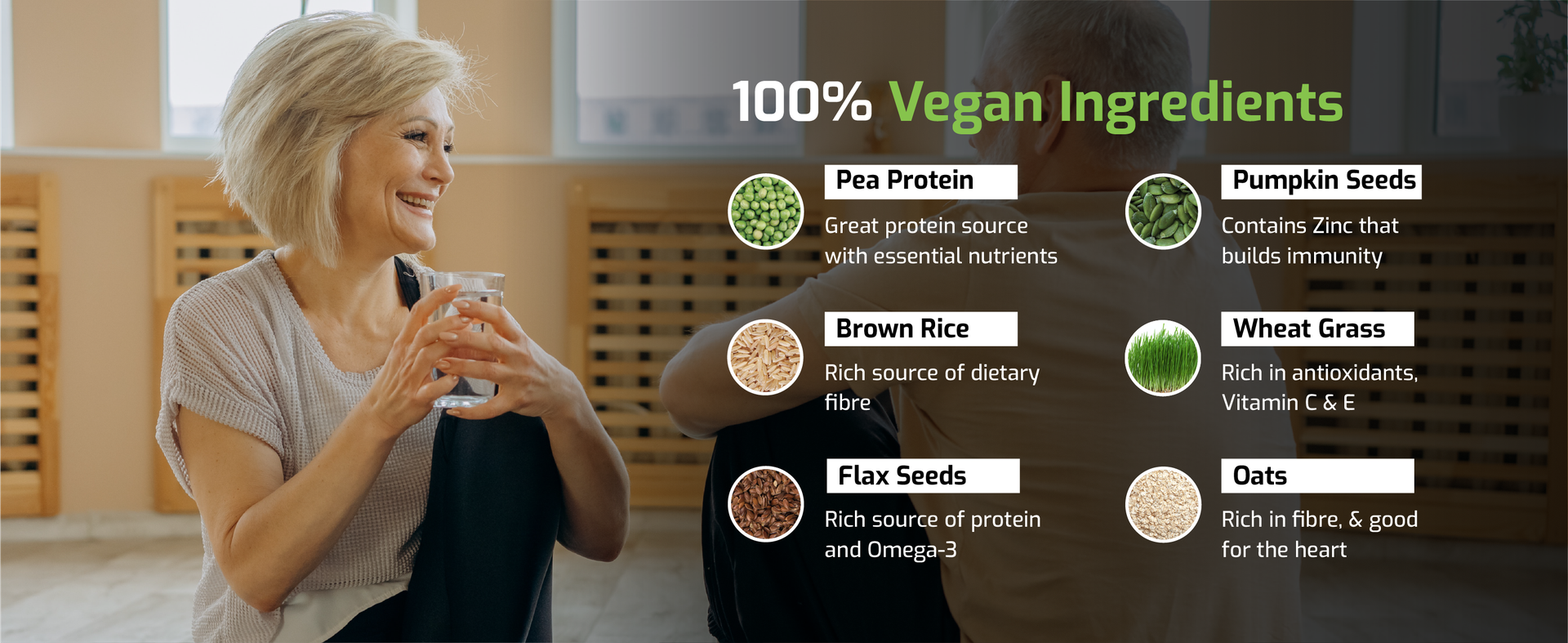 Plantigo Superior 51+ Plant Protein Powder for Senior Adults | Elders, Old Men & Women | No Sugar, 14 Calories | Pea Protein, Oats | Heart Health & Muscle Recovery, Protein (Vanilla - 500g)