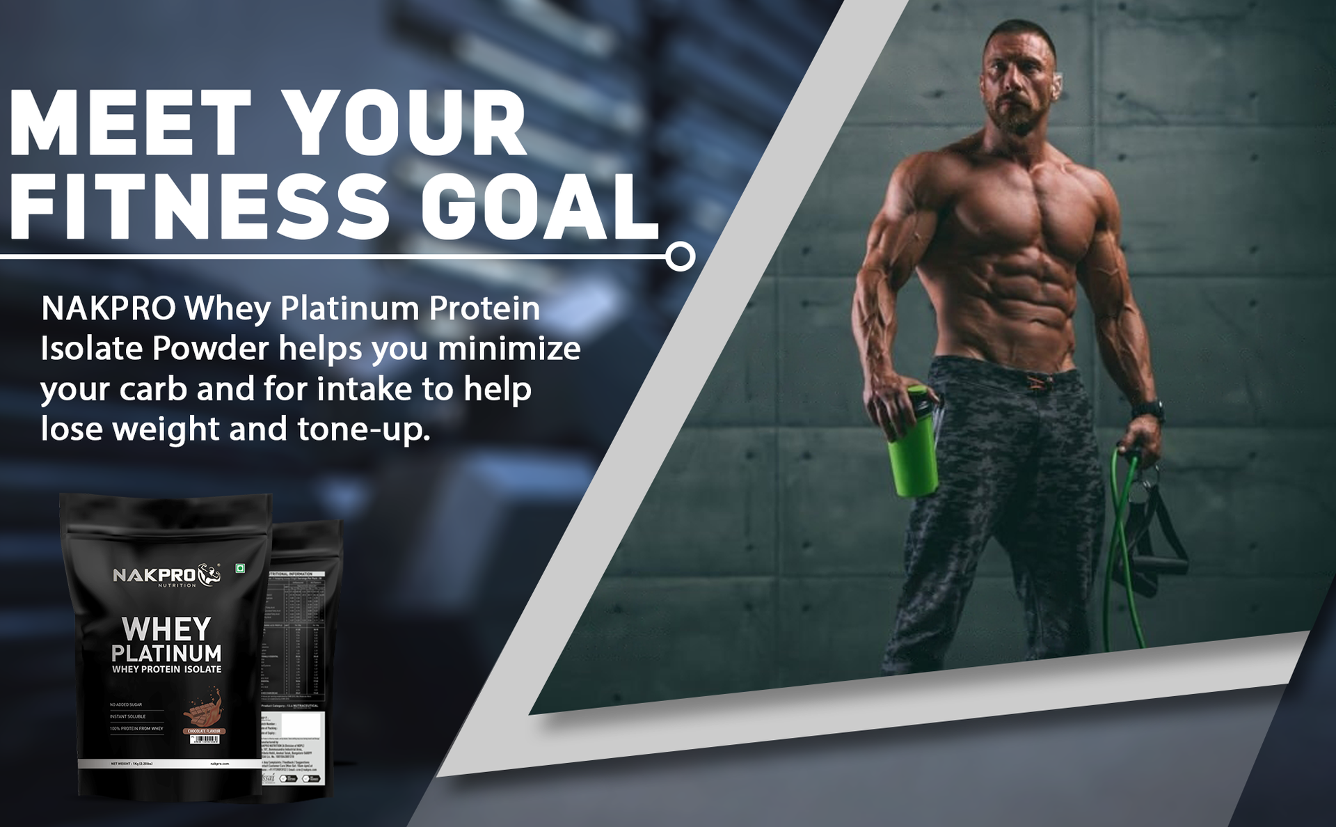 NAKPRO NUTRITION Platinum Whey Protein Isolate | 500g Chocolate | 28g Protein| Trustified Certified