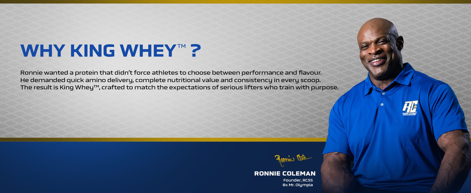 Ronnie Coleman Signature Series King Whey Protein, Chocolate Brownie (67 Servings, 2.27kg / 5lbs) | Premium Whey Protein Powder