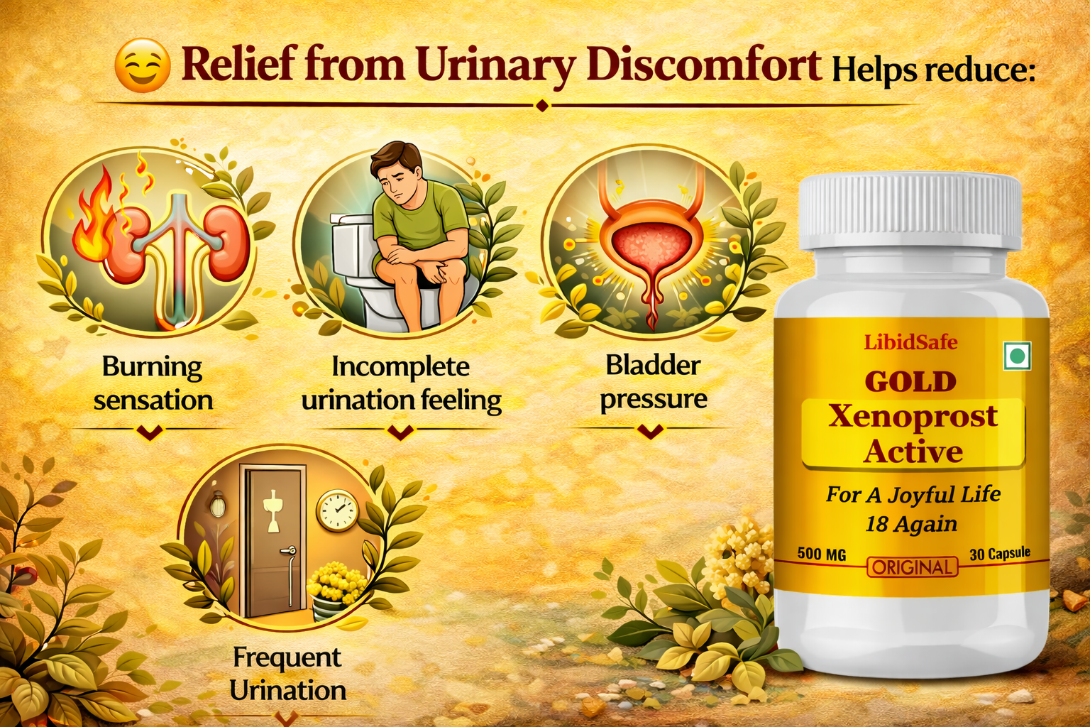 Xenoprost Active Capsule for Men – Advanced Prostate Care Ayurvedic Supplement for Enlarged Prostate & Urinary Relief | Herbal Support for BPH, Bladder Strength & Male Energy