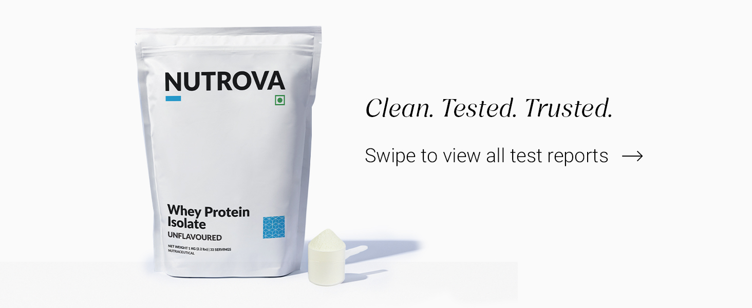 Nutrova Whey Protein Isolate Unflavoured Travel Pack | 25g Protein per 30g Scoop, 5.5g BCAAs | No Added Sugar | Easy to Digest Protein Powder for Men & Women