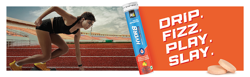 MuscleBlaze Fuel One Sports Hydr8, Lemon, 20 Effervescent Tablets