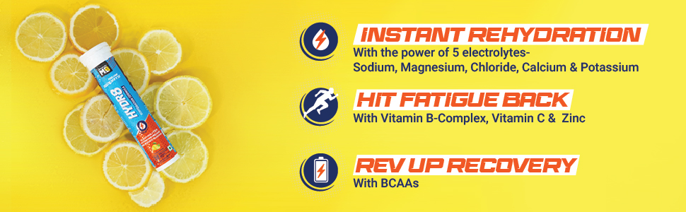 MuscleBlaze Fuel One Sports Hydr8, Lemon, 20 Effervescent Tablets
