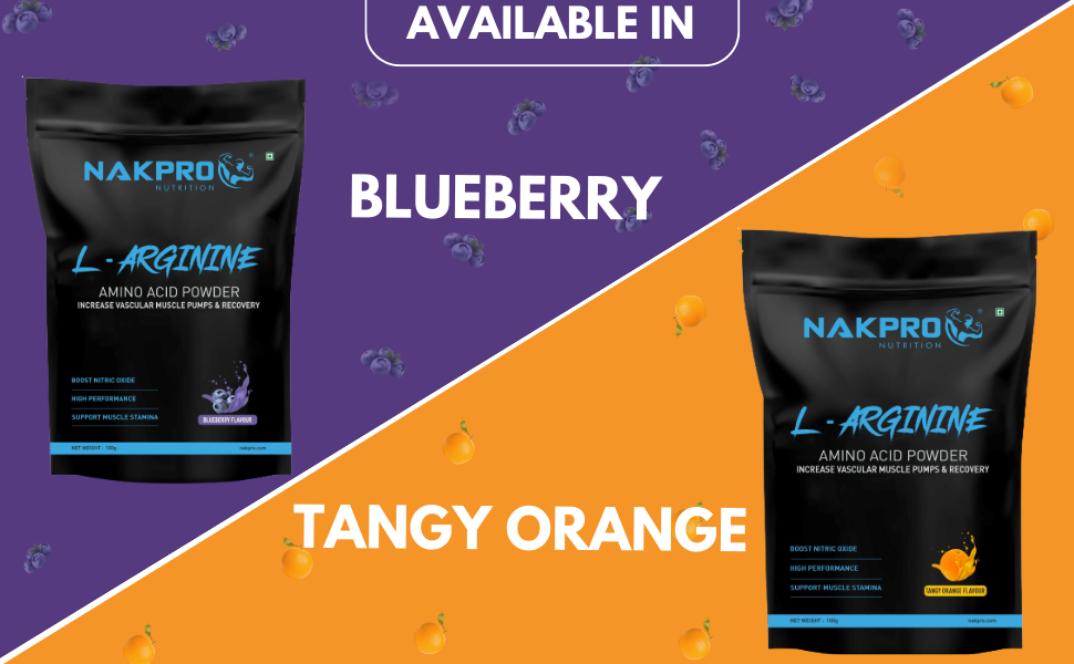NAKPRO NUTRITION L-Arginine | 100g, FruitPunch | 2g L-Arginine, 1.8kcal Energy | Pre Workout Amino Acid