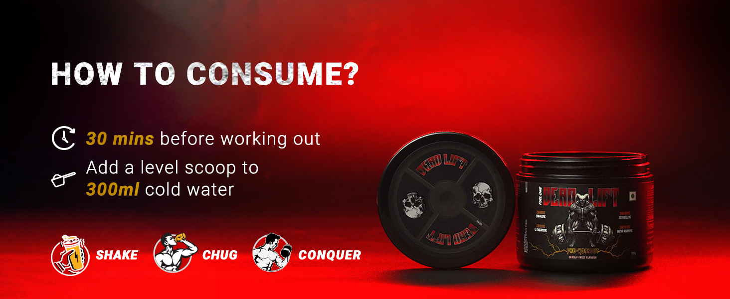 FUELONE Dead-Lift Pre-Workout, Deadly Fruit, 100g