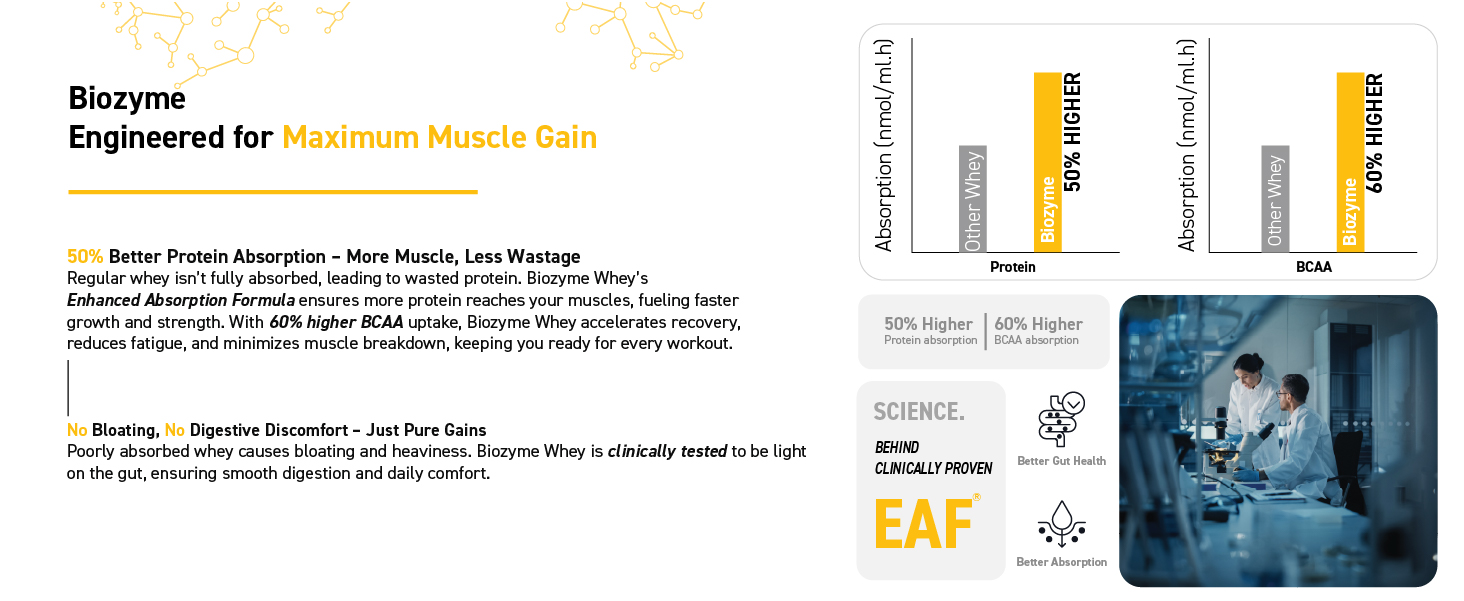 MuscleBlaze Biozyme Gold 100% Whey Protein Powder, 1kg (2.2lbs)
