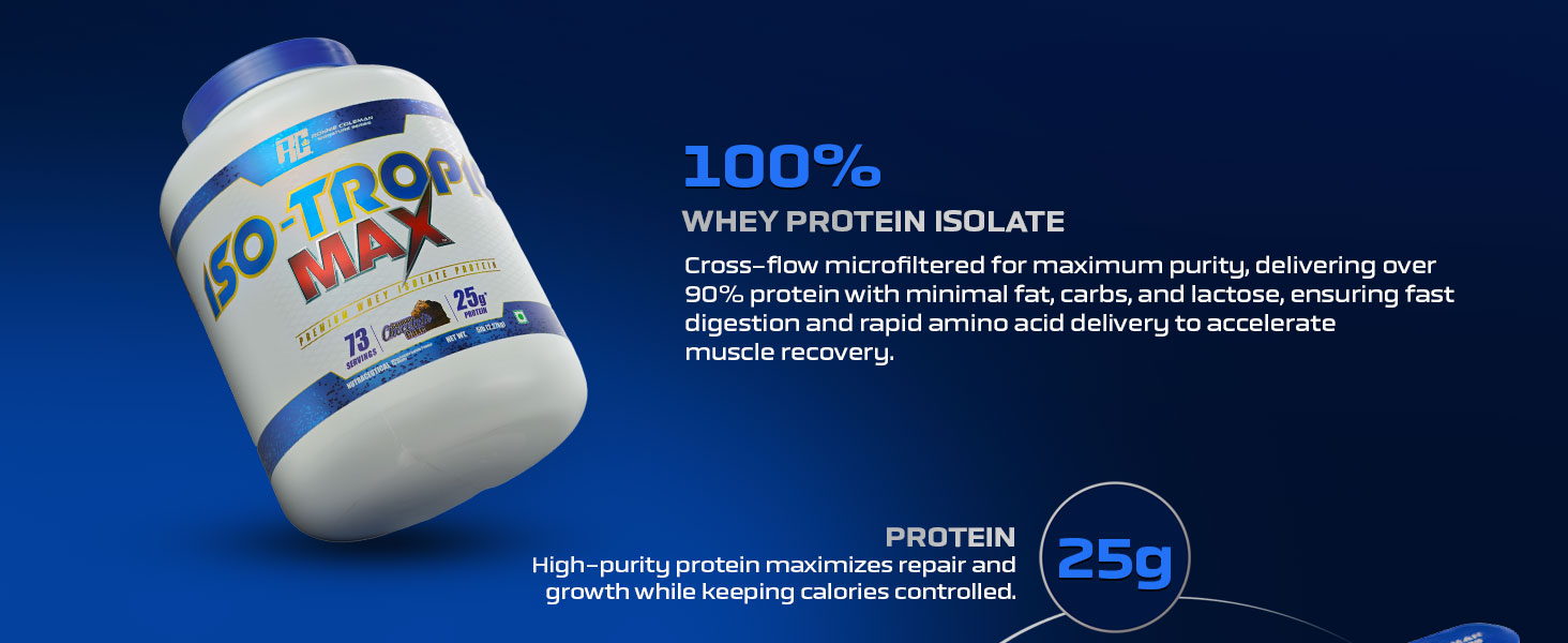 Ronnie Coleman Signature Series Iso-Tropic Max, German Chocolate Cake (73 Servings, 2.27kg / 5lbs) | Premium Whey Isolate Protein Powder
