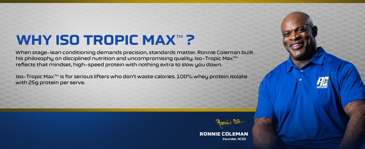 Ronnie Coleman Signature Series Iso-Tropic Max, German Chocolate Cake (73 Servings, 2.27kg / 5lbs) | Premium Whey Isolate Protein Powder