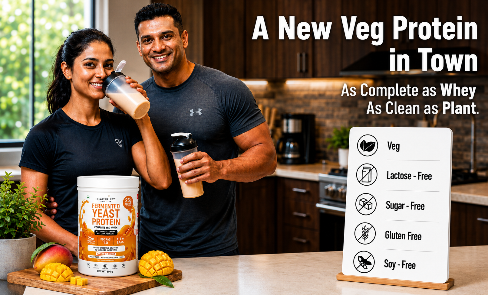HealthyHey Nutrition Fermented Yeast Protein - Mango Flavour - 500g