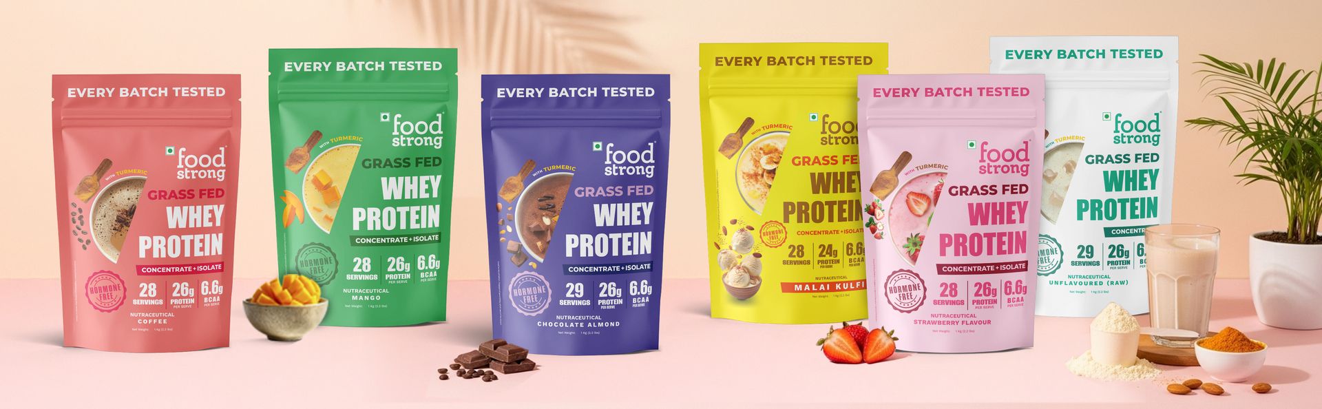 Foodstrong Whey Protein Powder Mango 24g Protein 1KG Premium Quality