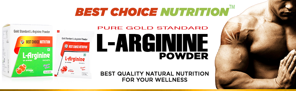 Best Choice Nutrition L-Arginine Powder for Muscle Building & Endurance, Energy,Muscle Growth, Heart Health,Vascularity (orange flavoured) (10 serving) 10 Sachet