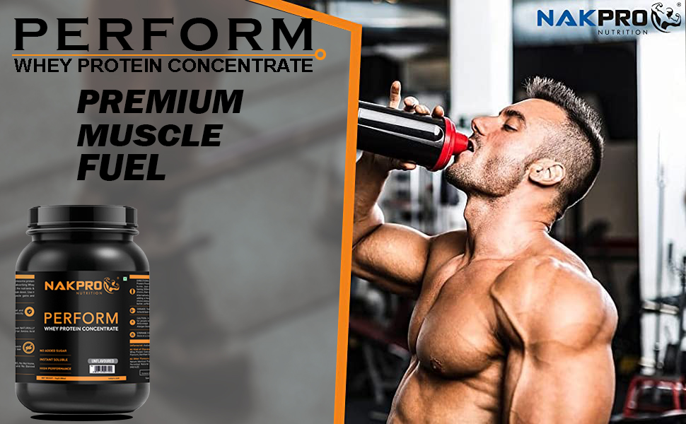 NAKPRO NUTRITION Perform Whey Protein Concentrate | 1kg Chocolate, Jar | 24g Protein, Trustified Certified
