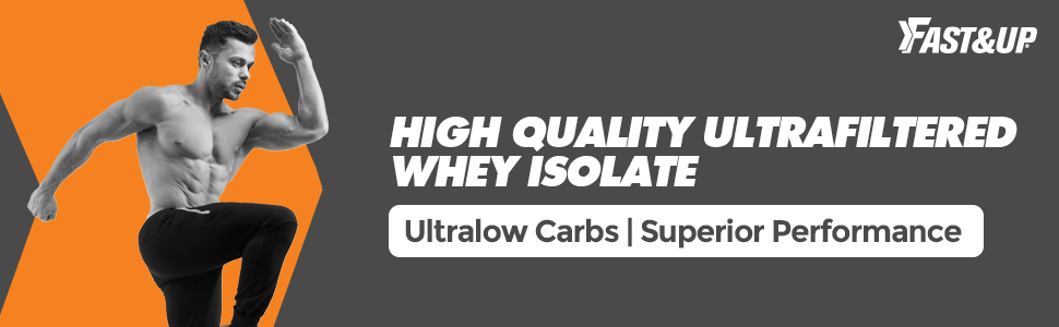 Fast&Up 100% Pure European Whey Protein Isolate, Ultralow Carbs | 30 Servings | 26g Protein per serve | Low Lactose & Gluten Free | Fast Acting, No Bloating - Rich Chocolate Flavour