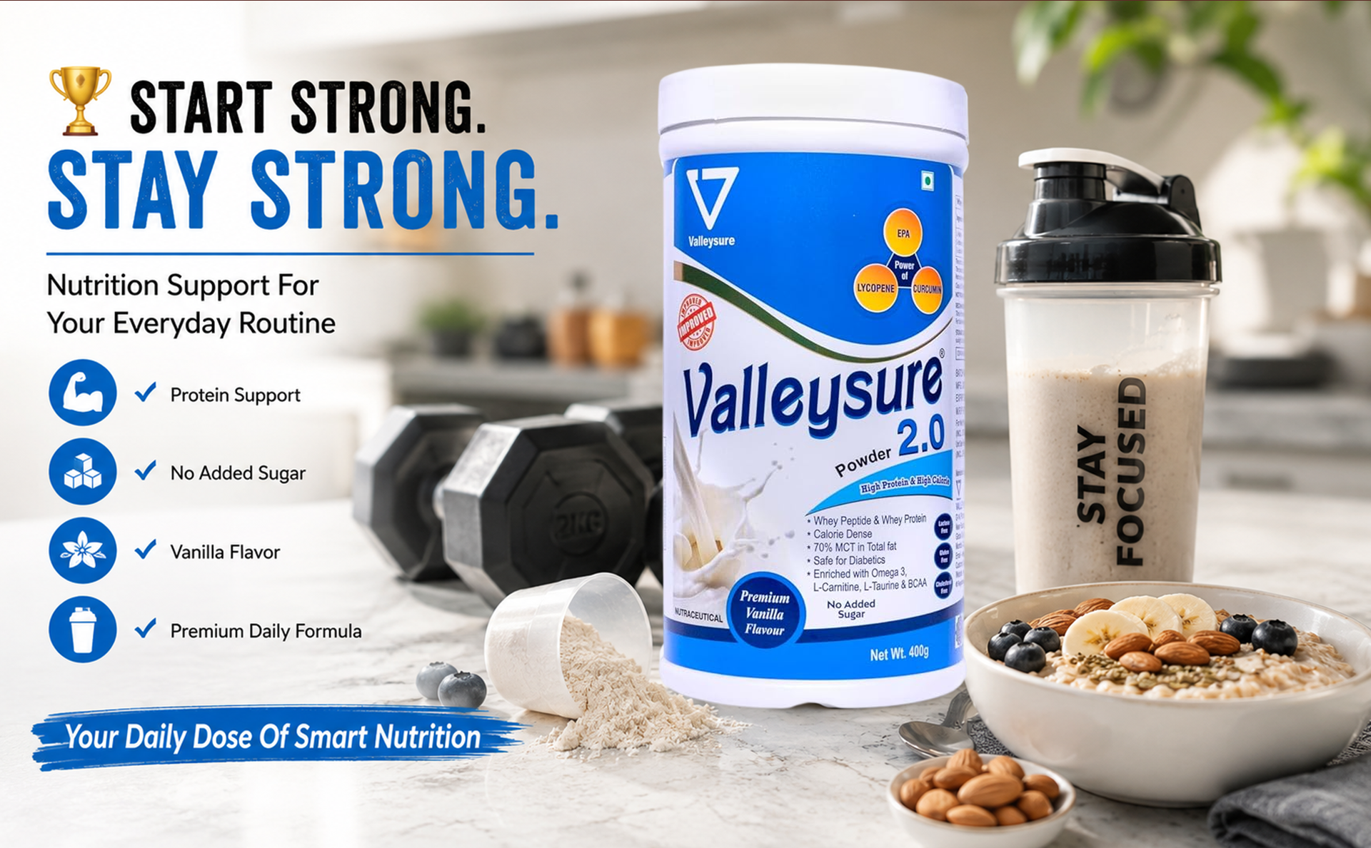 Protein Powder | Protein & Calorie Vanilla Flavor No Added Sugar | - (400GM)
