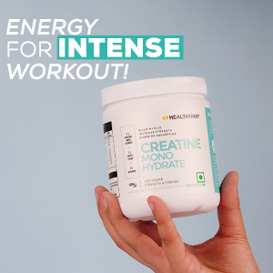 Healthfarm Creatine Monohydrate Powder - 3g of Micronized Creatine Powder per Serving,Lab Tested (100 G) Enhanced Muscle Strength and Power | Fast Recovery | Increased Muscle Mass
