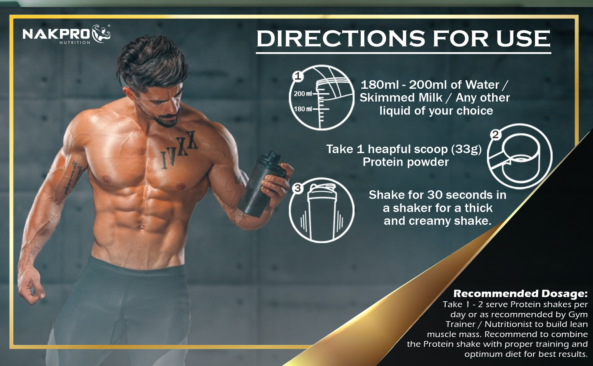 NAKPRO NUTRITION Gold Plus+ Whey Protein Concentrate | 1kg Chocolate | 25.46g Protein |Trustified Certified with Digestive Enzymes, Vitamins & Minerals